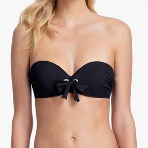Gottex Black Bandeau Bikini Top with Sweetheart Neckline